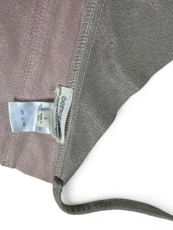 Cotton Candy Gray & Mauve Two-Tone Triangle Halter Bikini Top - Picture 3 of 4